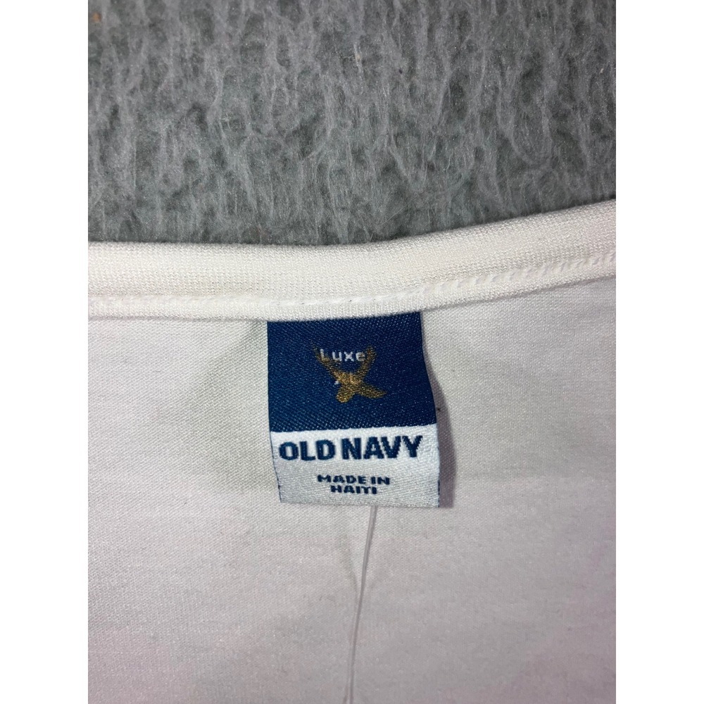 Old Navy Luxe V Neck Short Sleeve T Shirt Women XL‎ White Basic Everyday Tee - Picture 4 of 9
